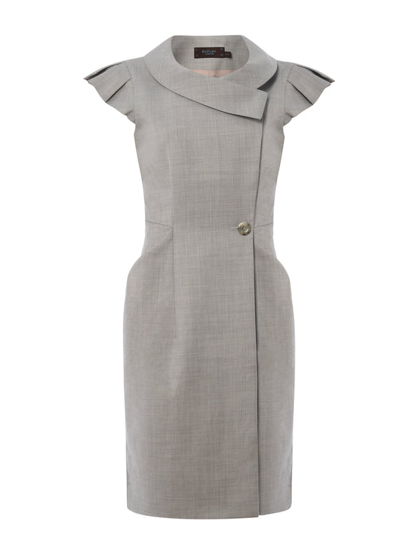 D064 _ ARCHITRAVE _ Tailored Wrap Dress_Alabaster Grey