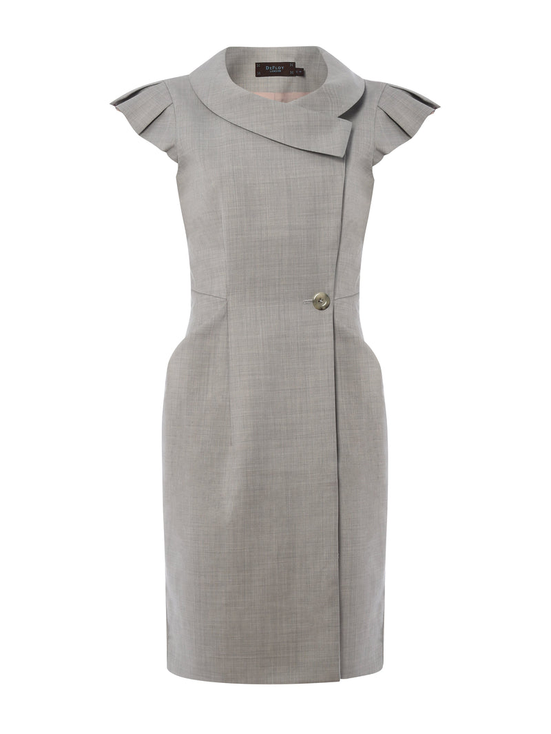 D064 _ ARCHITRAVE _ Tailored Wrap Dress_Alabaster Grey