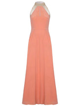 CASCADE | Halter-Neck Silk Maxi Dress