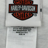 Harley Davidson Graphic T-Shirt - Medium White Cotton