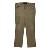 Ariat Slim Carpenter Trousers - 36W 31L Brown Cotton