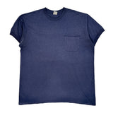 Blank Marks Single Stitch T-Shirt - 2XL Blue Cotton