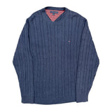 Tommy Hilfiger Striped Sweater - XL Blue Cotton