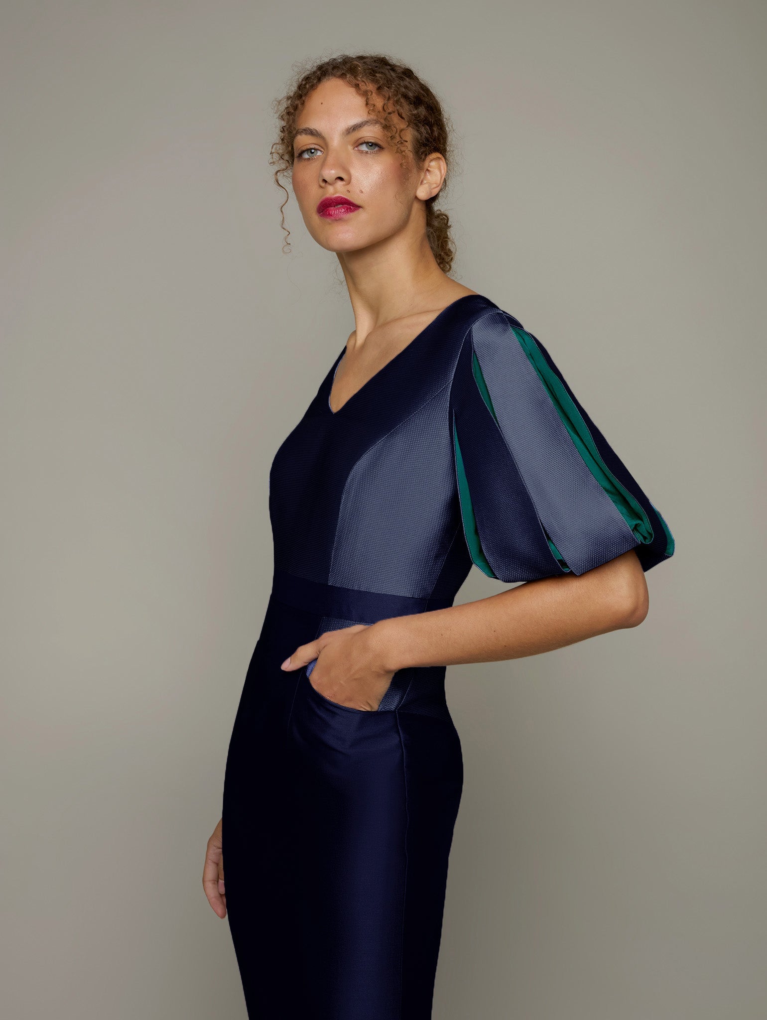 LILIUM | Statement-sleeve Occasion Dress
