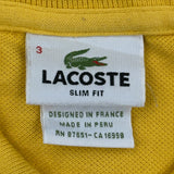 Lacoste Slim Fit Polo Shirt - Small Yellow Cotton