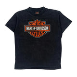Age 10-12 Myrtle Beach Hanes Graphic T-Shirt - Medium Black Cotton