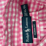 Ralph Lauren Checked Short Sleeve Shirt - XL Pink Cotton
