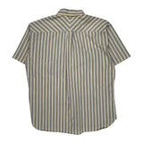 Tommy Hilfiger Striped Short Sleeve Shirt - XL Blue Cotton