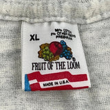 Single Stitch Fruit Of The Loom T-Shirt - XL Gray Cotton
