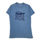 Single Stitch Antarctica Mid-Winter Airdrop 1983 Air Force Graphic T-Shirt - Small Blue Cotton