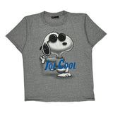 Joe Cool Peanuts Cartoon T-Shirt - Large Gray Cotton