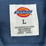 Brill Metal Works Dickies Short Sleeve Shirt - Large Blue Polyester Blend