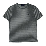 Polo By Ralph Lauren Striped T-Shirt - Large Grey Cotton