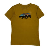 Bear Graphic Patagonia Slim Fit T-Shirt - Medium Brown Cotton