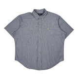Ralph Lauren Striped Short Sleeve Shirt - 2XL Blue Cotton
