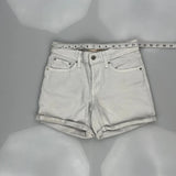 Levis Denim Shorts - 27W UK 8 White Cotton