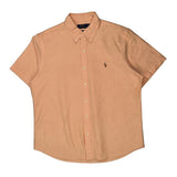 Vintage Polo By Ralph Lauren Short Sleeve Shirt - Large Orange Cotton