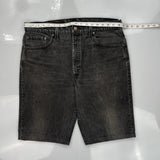 Levis Denim Shorts - 36W 10L Black Cotton