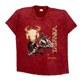 Single Stitch South Dakota Anvil Graphic T-Shirt - Large Red Cotton
