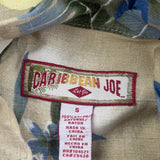 Caribbean Joe Floral Hawaiian Shirt - Small Beige Viscose