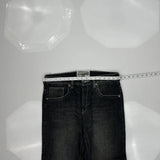 White Tag Contrast Stitch Jeans - 32W 30L Dark Wash Cotton