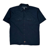Dickies Short Sleeve Shirt - XL Navy Polyester
