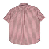 Tommy Hilfiger Striped Short Sleeve Shirt - XL Pink Cotton