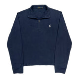 Polo By Ralph Lauren 1/4 Zip - Large Navy Cotton