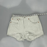 Levis Denim Shorts - 25W UK 6 White Cotton