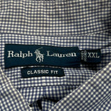 Ralph Lauren Checked Shirt - 2XL Blue Cotton