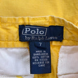 Age 7 Polo By Ralph Lauren Cargo Cargo Shorts - Small Yellow Cotton