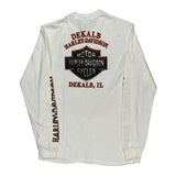 Legendary Ride Harley Davidson Graphic Long Sleeve T-Shirt - Medium White Cotton