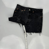 Levis Denim Shorts - 28W UK 8 Black Cotton