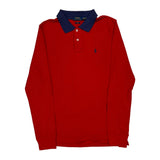 Age 13-14 Polo By Ralph Lauren Slim Fit Polo Shirt - XL Red Cotton
