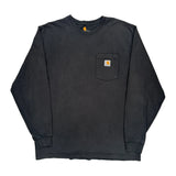 Carhartt Long Sleeve T-Shirt - Large Black Cotton