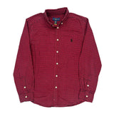 Age 14-16 Ralph Lauren Checked Flannel Shirt - Large Red Cotton