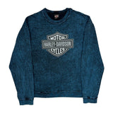 Motorcycles Harley Davidson Graphic Sweatshirt - 2XL Blue Cotton