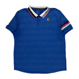 Nike Striped Polo Shirt - XL Blue Polyester
