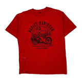 Live To Ride Harley Davidson Graphic T-Shirt - Large Red Cotton
