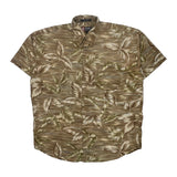 Chaps Ralph Lauren Hawaiian Shirt - Large Brown Cotton