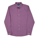 Tommy Hilfiger Slim Fit Shirt - Large Purple Cotton