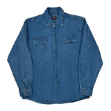Wrangler Denim Shirt - Large Blue Cotton