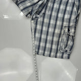 Lee Checked Cargo Shorts - 38W 11L Blue Cotton