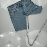 Levis Denim Shorts - 32W 10L Light Wash Denim