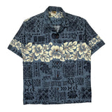 Winnie Fashion Floral Hawaiian Shirt - Large Blue Cotton