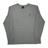 Polo By Ralph Lauren Long Sleeve T-Shirt - XL Grey Cotton Blend