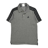 Adidas Polo Shirt - Small Grey Cotton