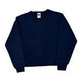 90S Blank Russell Athletic Sweatshirt - Medium Navy Cotton