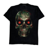 Skull With Snake And Red Eyes Rock Chang Single Stitch T-Shirt - Medium Black Cotton