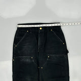 Carhartt Double Knee Carpenter Trousers - 30W 30L Black Cotton